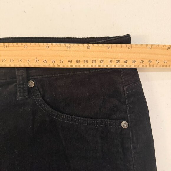 Talbots Black Pants Corduroy Size 12 High Waist Straight Leg - Picture 4 of 9